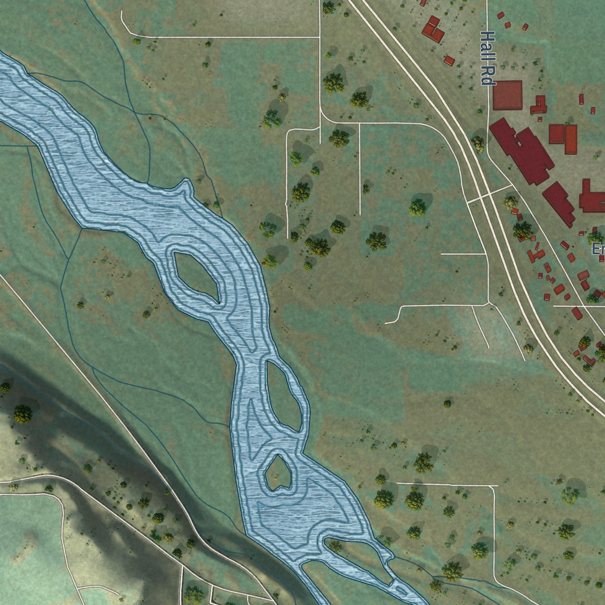 Second close-up of the map of Gleed, Washington print showing more streets and buildings