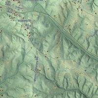Second close-up of the map of Glen Allen, Alabama print showing more streets and buildings