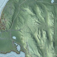Second close-up of the map of Glen Arbor, Michigan print showing more streets and buildings
