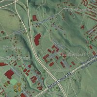 Second close-up of the map of Glen Cove, Virginia print showing more streets and buildings