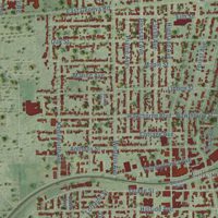 Second close-up of the map of Glen Ellyn, Illinois print showing more streets and buildings