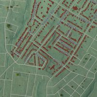 Second close-up of the map of Glen Ridge, New Jersey print showing more streets and buildings