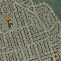 Second close-up of the map of Glen Rock, New Jersey print showing more streets and buildings