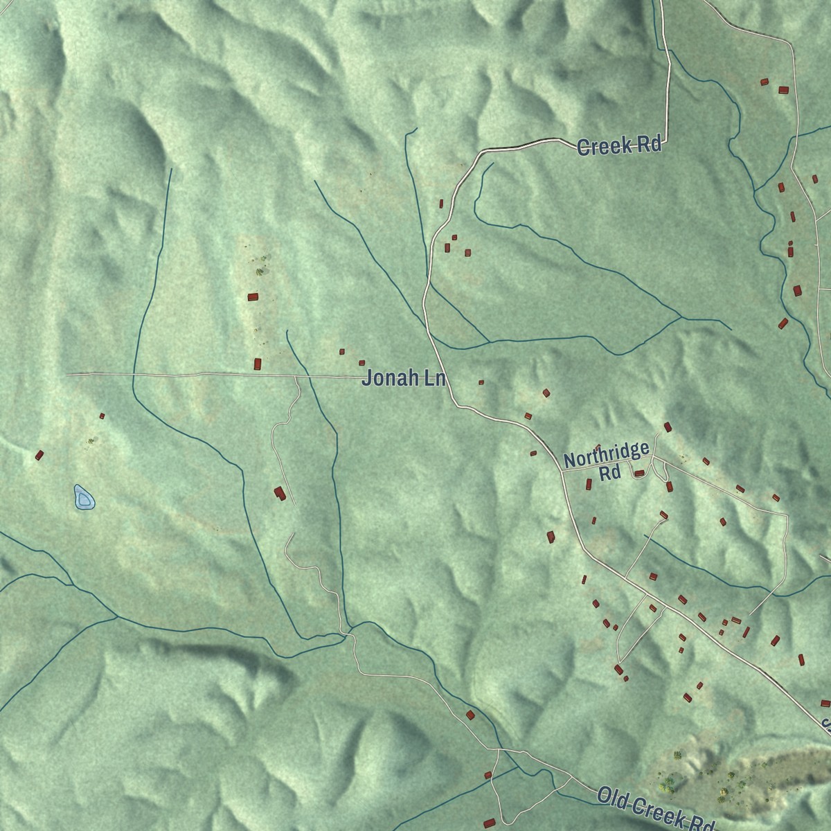 Second close-up of the map of Glen Rose, Arkansas print showing more streets and buildings