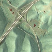 Second close-up of the map of Glencoe, Kentucky print showing more streets and buildings