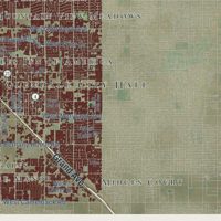Second close-up of the map of Glendale, Arizona print showing more streets and buildings