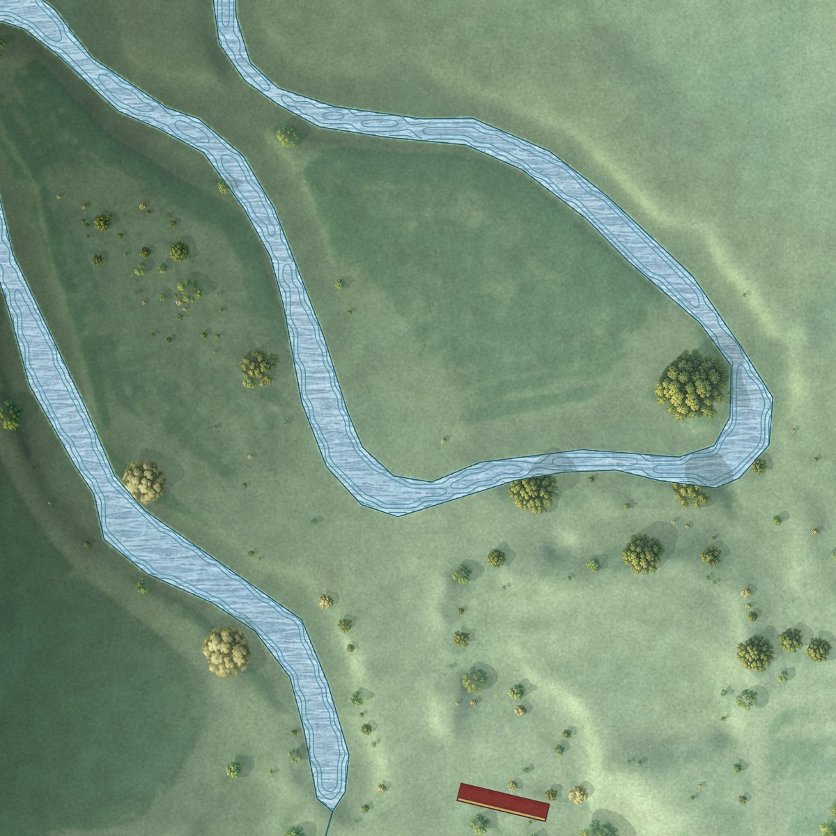 Second close-up of the map of Glendale Colony, South Dakota print showing more streets and buildings