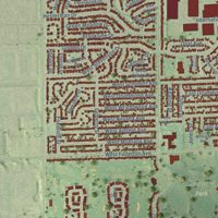 Second close-up of the map of Glendale Heights, Illinois print showing more streets and buildings