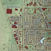 Second close-up of the map of Glendale, Milwaukee County, Wisconsin print showing more streets and buildings