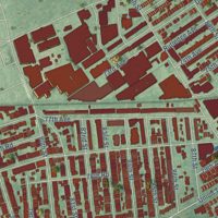 Second close-up of the map of Glendale, New York print showing more streets and buildings