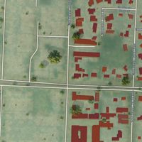 Second close-up of the map of Glenfair, Oregon print showing more streets and buildings