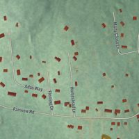 Second close-up of the map of Glenmoore, Pennsylvania print showing more streets and buildings