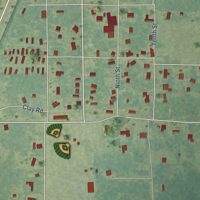 Second close-up of the map of Glenmora, Louisiana print showing more streets and buildings