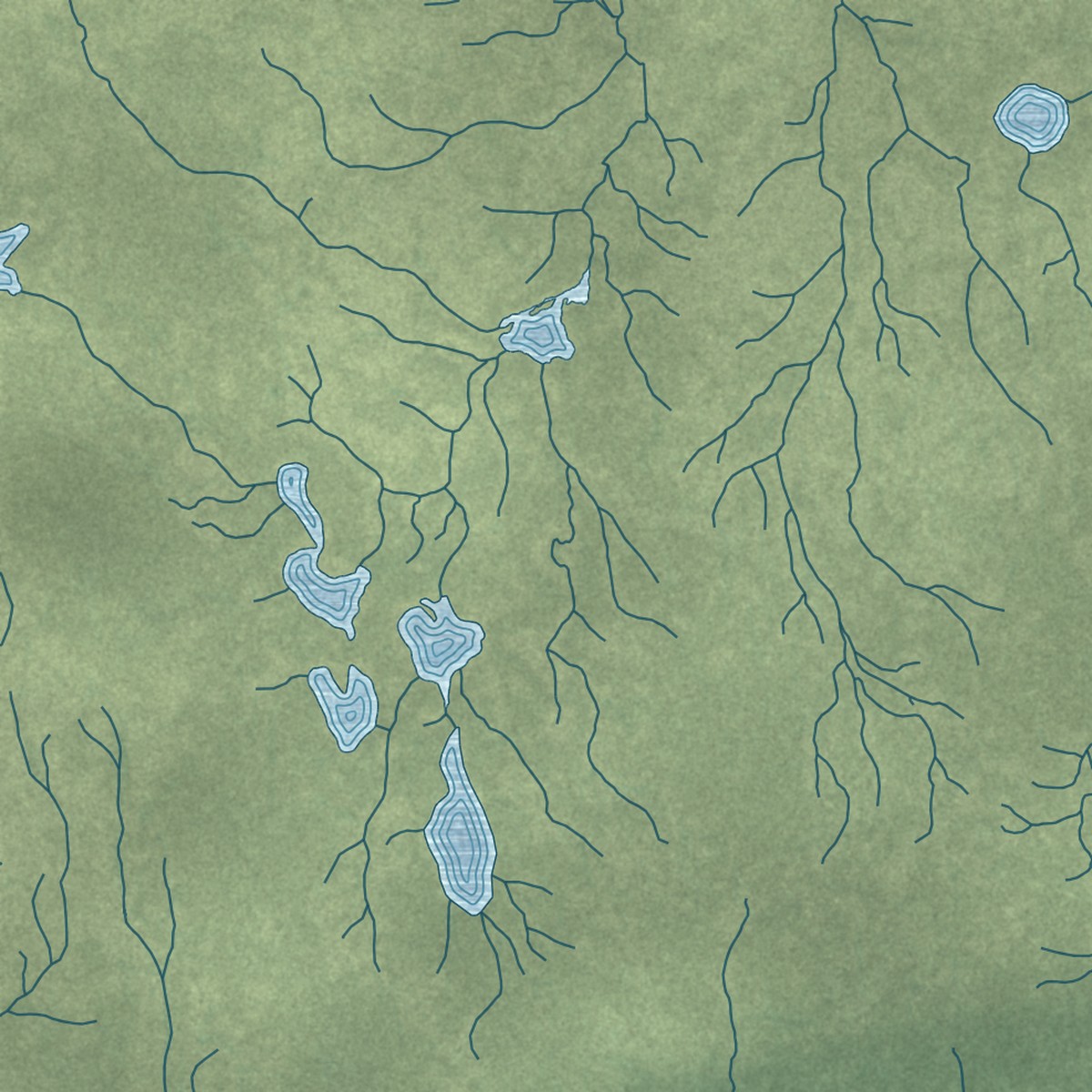 Second close-up of the map of Glennallen, Alaska print showing more streets and buildings