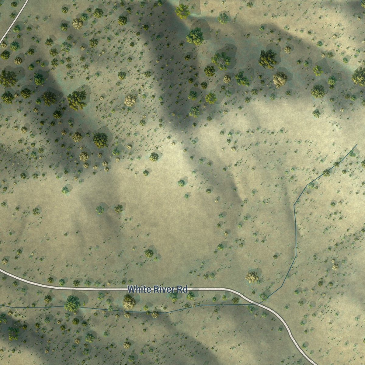 Second close-up of the map of Glennville, California print showing more streets and buildings