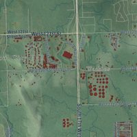 Second close-up of the map of Glenpool, Oklahoma print showing more streets and buildings