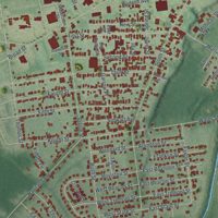 Second close-up of the map of Glens Falls, New York print showing more streets and buildings