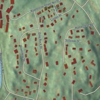 Second close-up of the map of Glenville, Connecticut print showing more streets and buildings