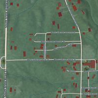 Second close-up of the map of Glezen, Indiana print showing more streets and buildings