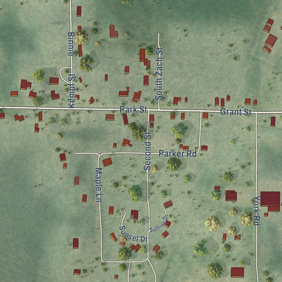 Second close-up of the map of Glidden, Wisconsin print showing more streets and buildings