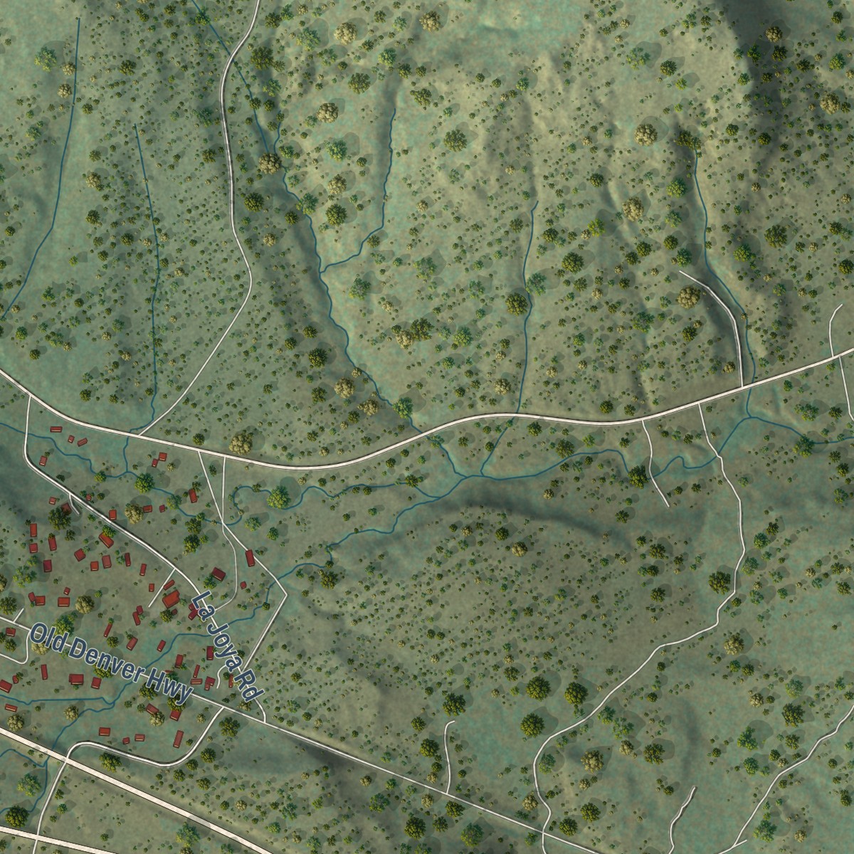 Second close-up of the map of Glorieta, New Mexico print showing more streets and buildings