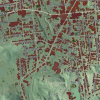 Second close-up of the map of Gloversville, New York print showing more streets and buildings