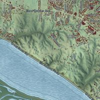 Second close-up of the map of Godfrey, Illinois print showing more streets and buildings