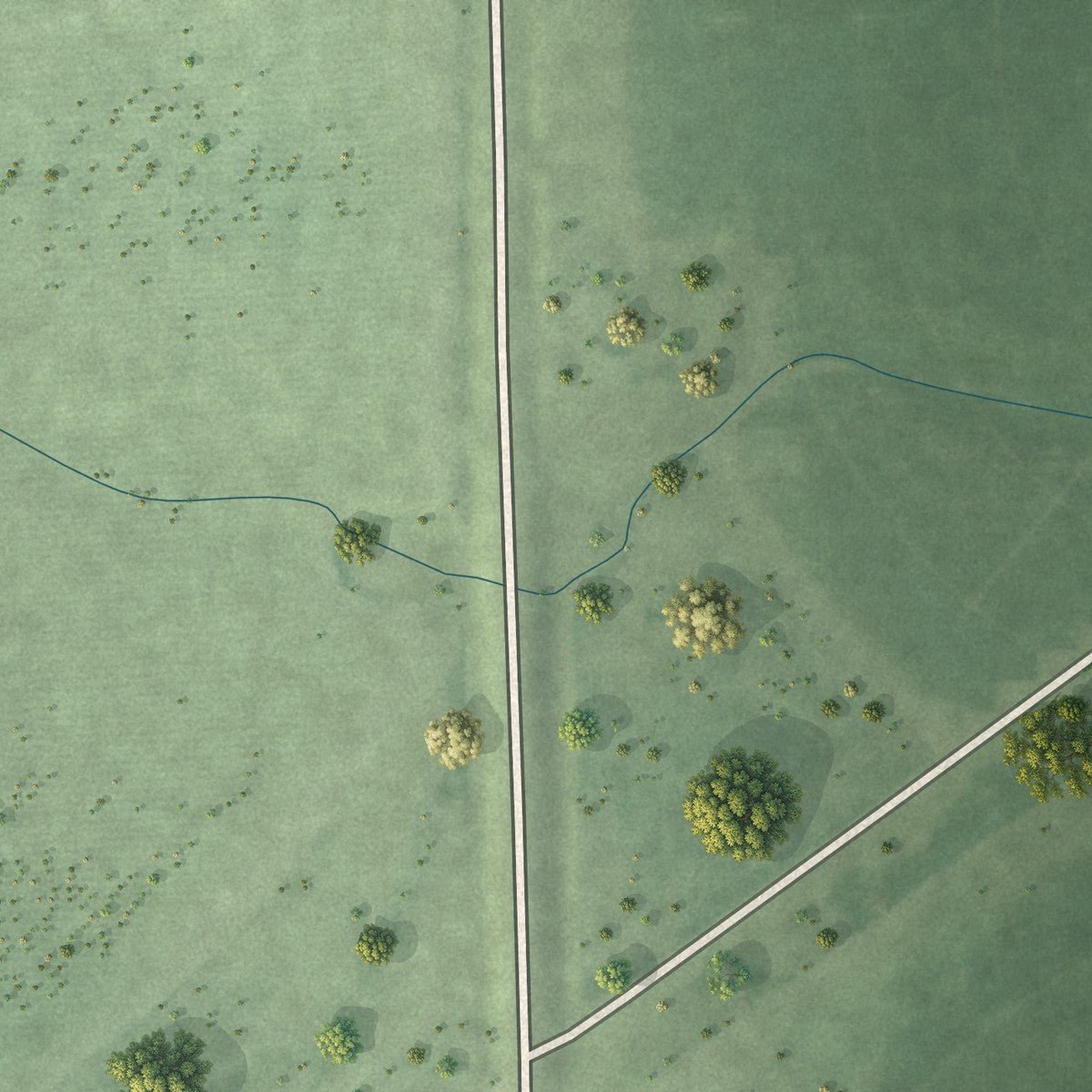 Second close-up of the map of Goehner, Nebraska print showing more streets and buildings