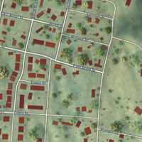 Second close-up of the map of Golconda, Illinois print showing more streets and buildings