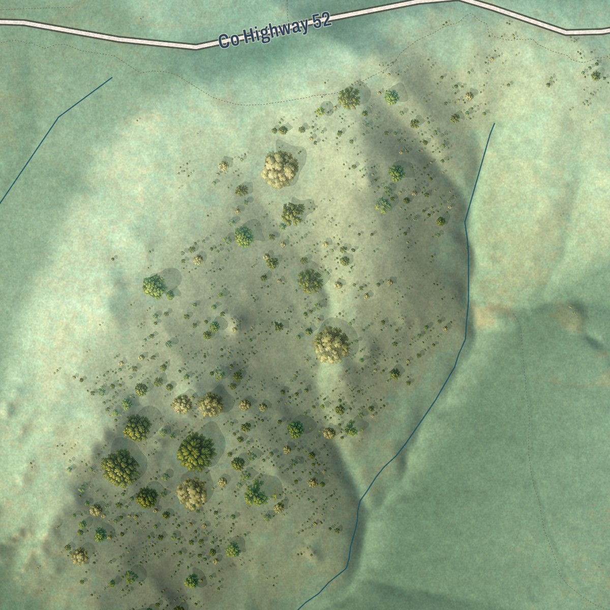 Second close-up of the map of Gold Hill, Colorado print showing more streets and buildings