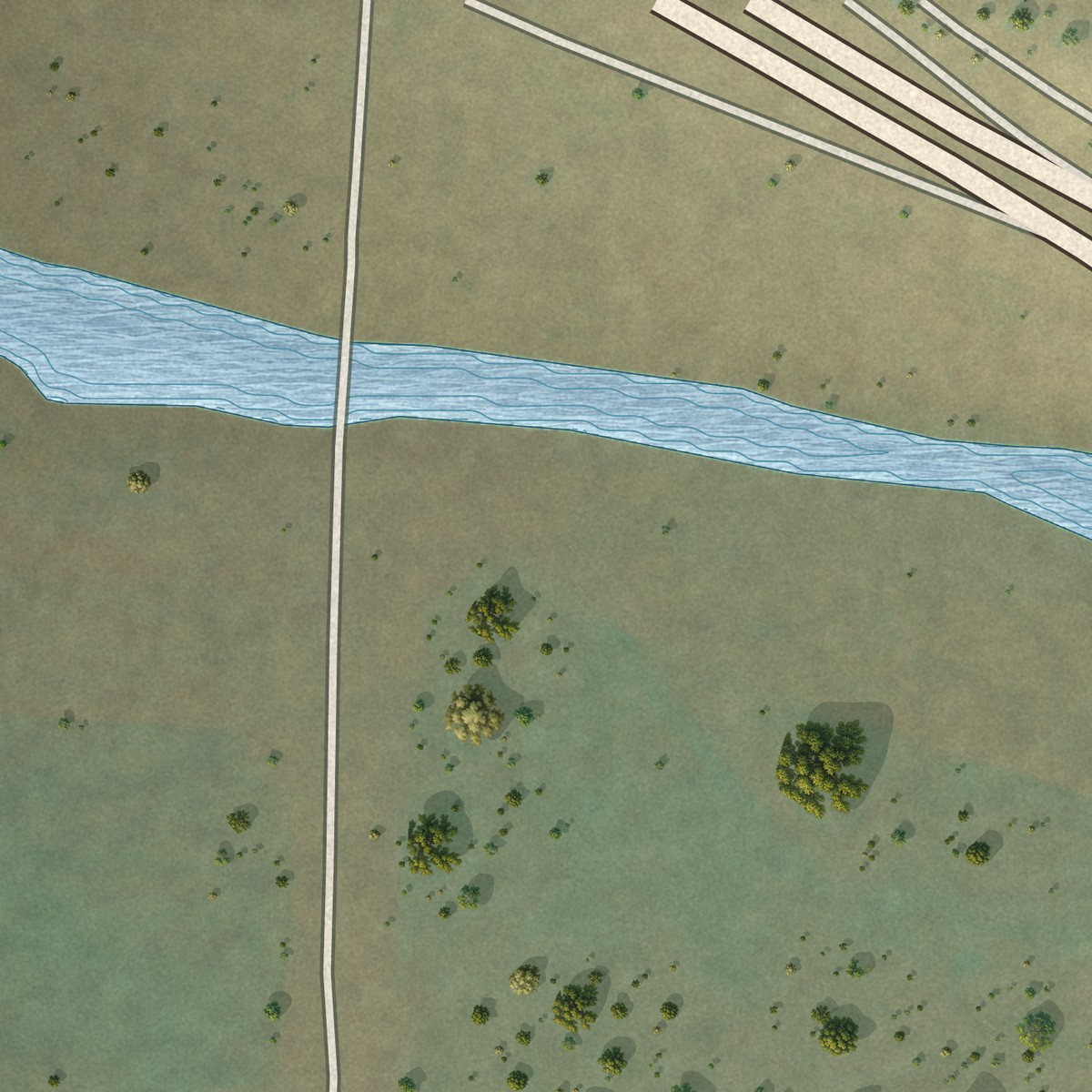 Second close-up of the map of Goldcreek, Montana print showing more streets and buildings