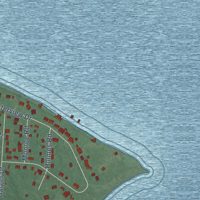 Second close-up of the map of Golden Beach, Maryland print showing more streets and buildings