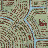 Second close-up of the map of Golden Gate, Florida print showing more streets and buildings