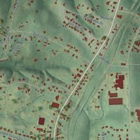 Second close-up of the map of Golden Grove, South Carolina print showing more streets and buildings