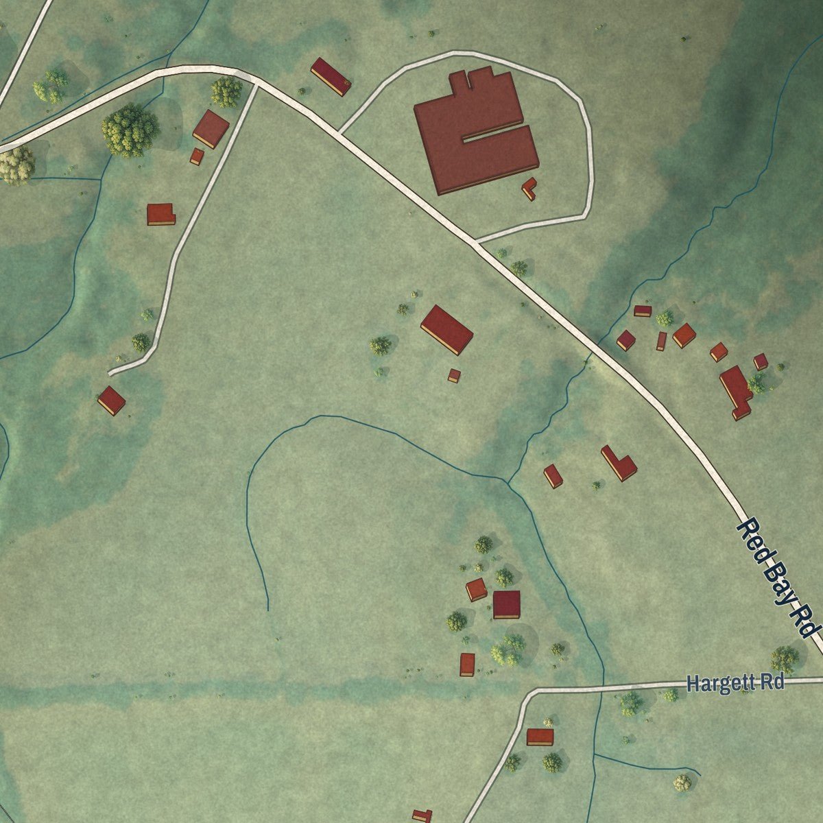 Second close-up of the map of Golden, Mississippi print showing more streets and buildings