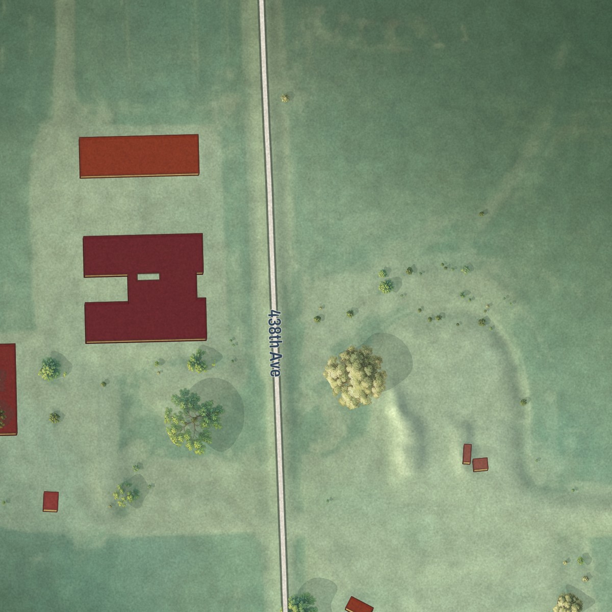 Second close-up of the map of Golden View Colony, South Dakota print showing more streets and buildings