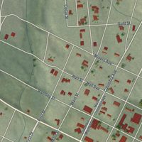 Second close-up of the map of Goldfield, Nevada print showing more streets and buildings