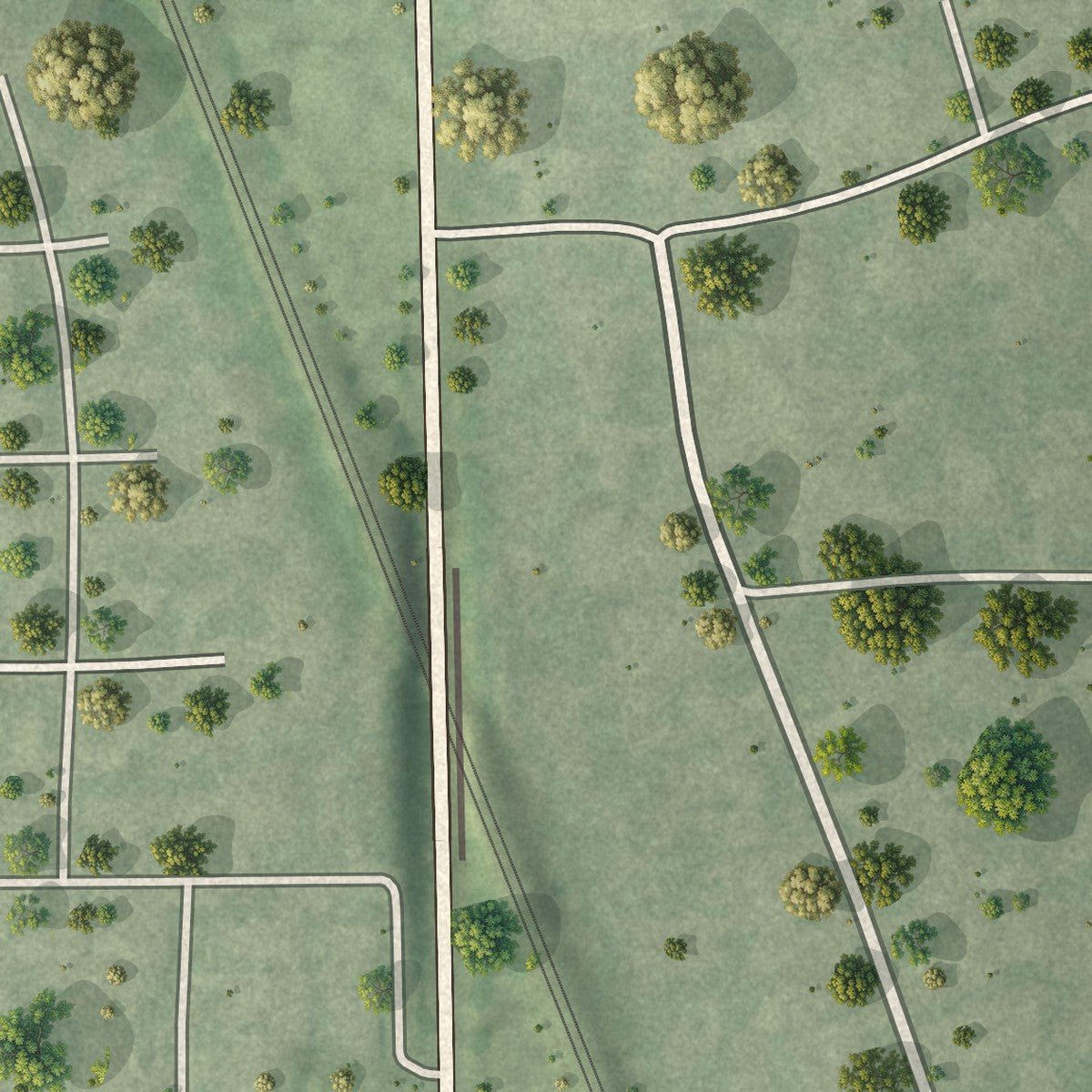 Second close-up of the map of Golf, Illinois print showing more streets and buildings