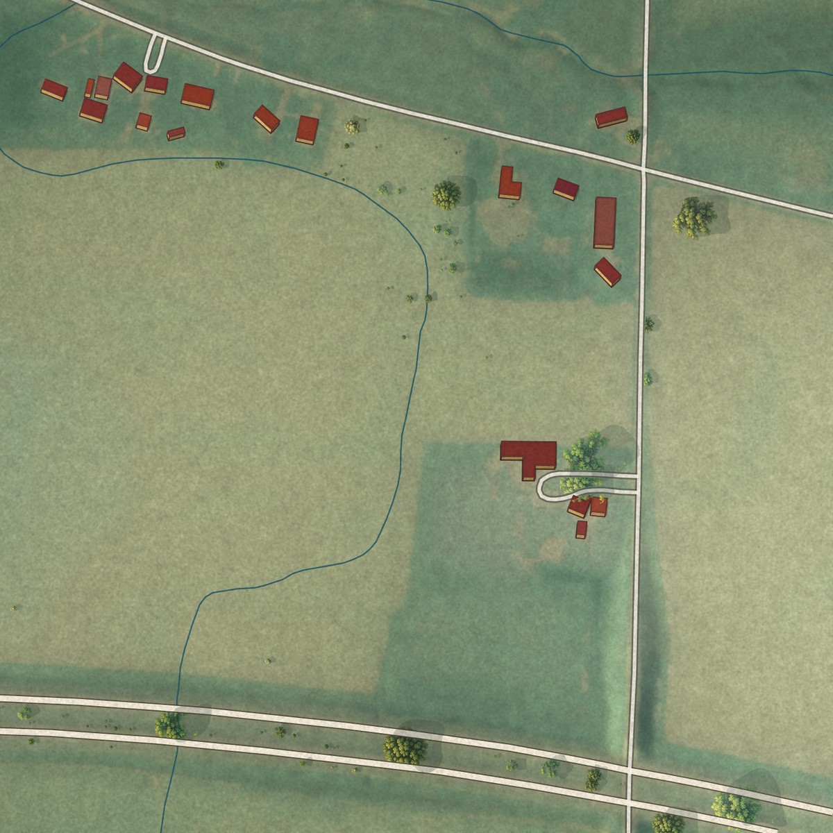 Second close-up of the map of Gomer, Ohio print showing more streets and buildings
