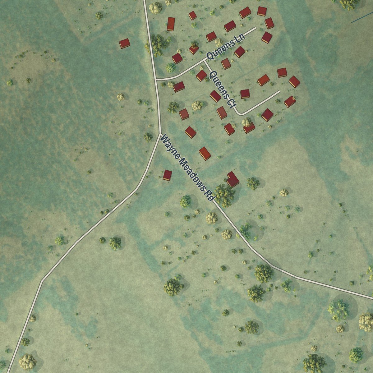 Second close-up of the map of Good Hope, Georgia print showing more streets and buildings
