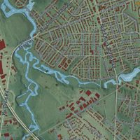 Second close-up of the map of Good Intent, New Jersey print showing more streets and buildings