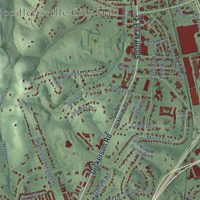 Second close-up of the map of Goodlettsville, Tennessee print showing more streets and buildings