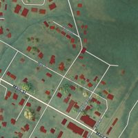 Second close-up of the map of Goodman, Mississippi print showing more streets and buildings