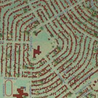 Second close-up of the map of Goodnight, Colorado print showing more streets and buildings