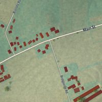 Second close-up of the map of Goodville, Pennsylvania print showing more streets and buildings