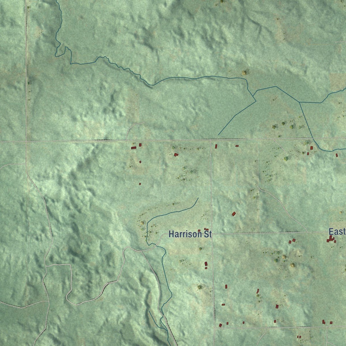 Second close-up of the map of Goodwell, Michigan print showing more streets and buildings