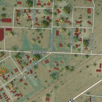 Second close-up of the map of Goodwell, Oklahoma print showing more streets and buildings
