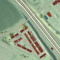 Second close-up of the map of Goose Creek Village, Virginia print showing more streets and buildings