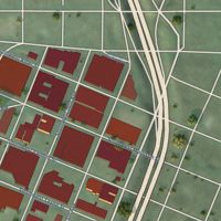 Second close-up of the map of Goose Hollow, Oregon print showing more streets and buildings