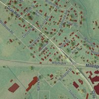 Second close-up of the map of Gordon, Georgia print showing more streets and buildings